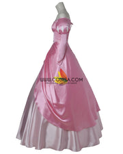 Princess Ariel Pink Satin With Wide Shoulder Little Mermaid Cosplay Costume