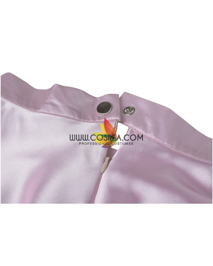 Princess Ariel Pink Satin With Wide Shoulder Little Mermaid Cosplay Costume