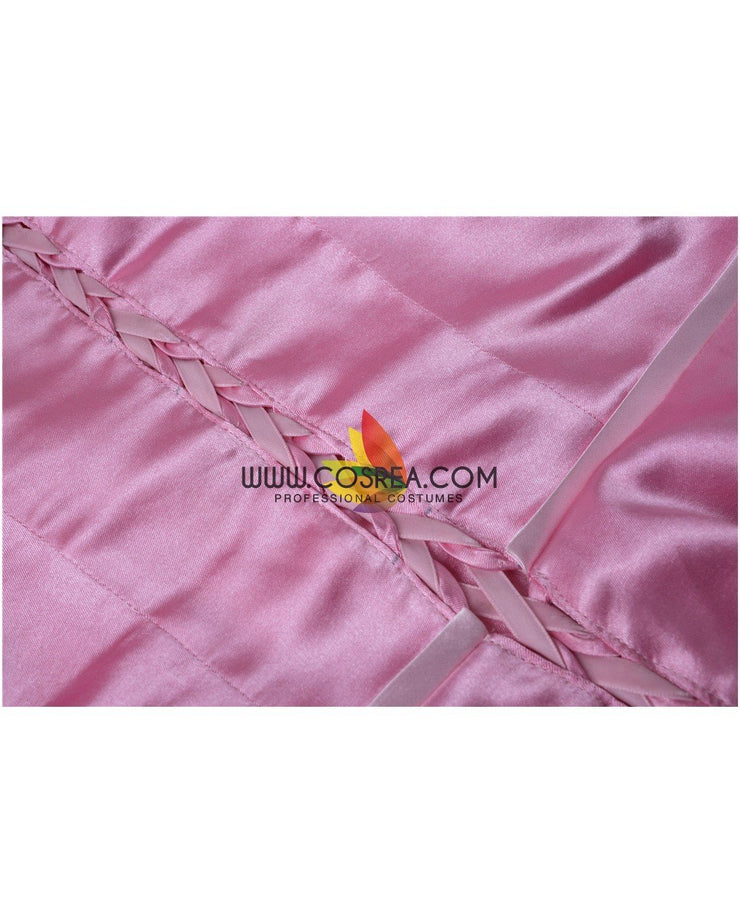 Princess Ariel Pink Satin With Wide Shoulder Little Mermaid Cosplay Costume