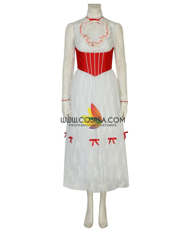 Mary Poppins Classic Floral Lace Cosplay Costume