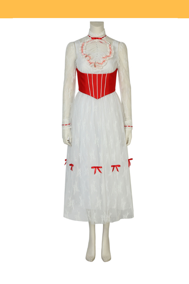 Cosrea Disney No Option Mary Poppins Classic Floral Lace Cosplay Costume