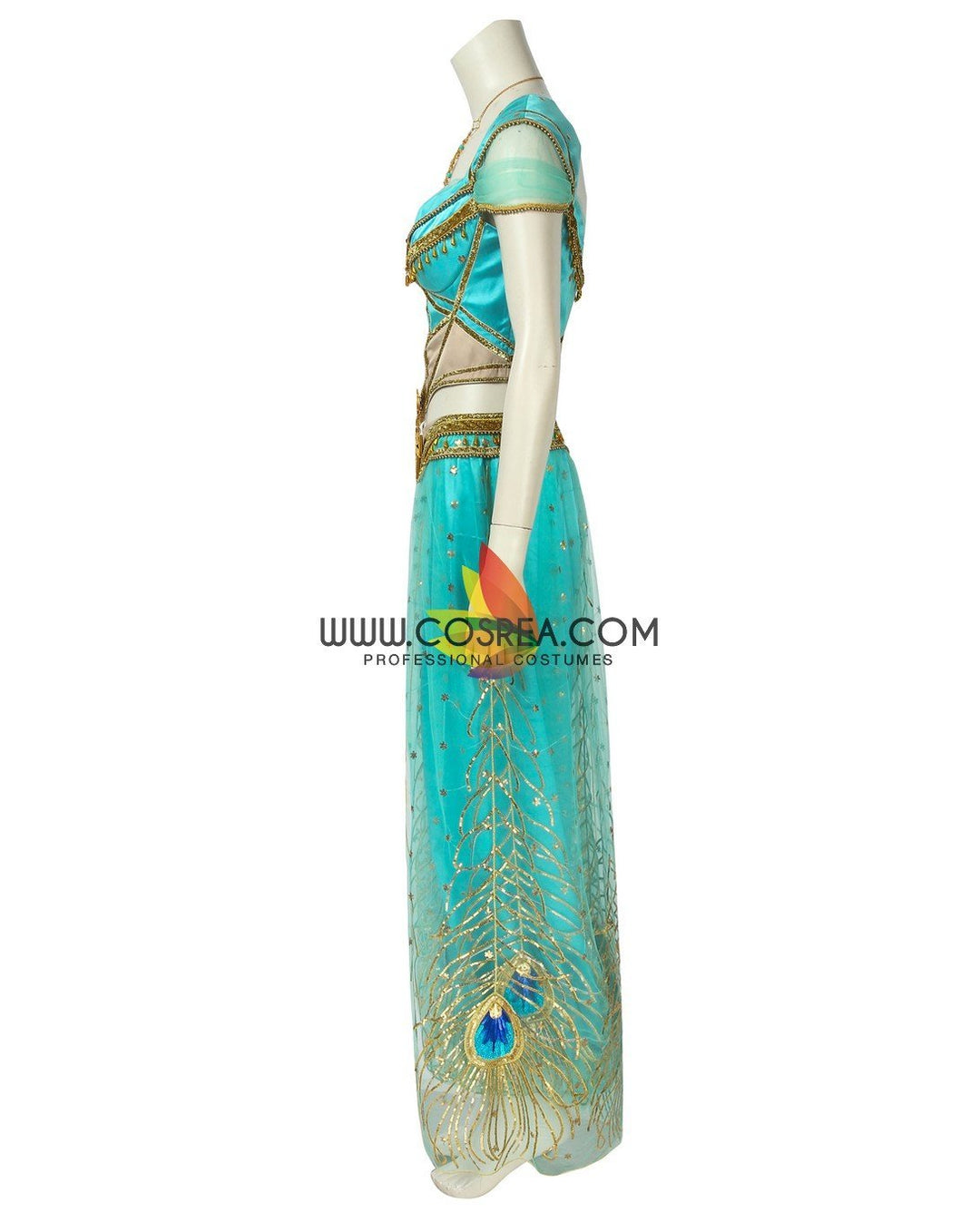 open lace back dress Princess Jasmine Complete Live Action Movie Cosplay Costume