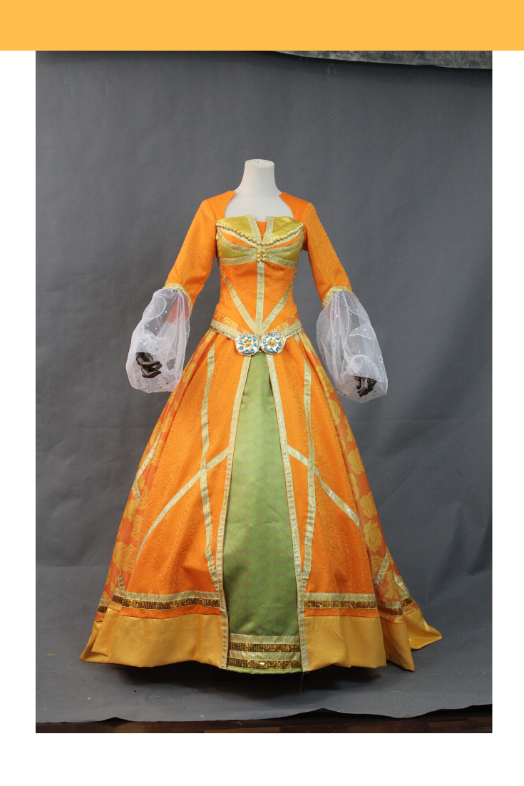 Jasmine Inspired Orange Brocade Cosplay Costume