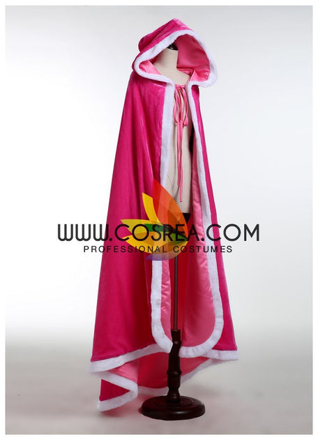 Princess Aurora Sleeping Beauty Classic Pink Velvet Cape - Cosrea Cosplay
