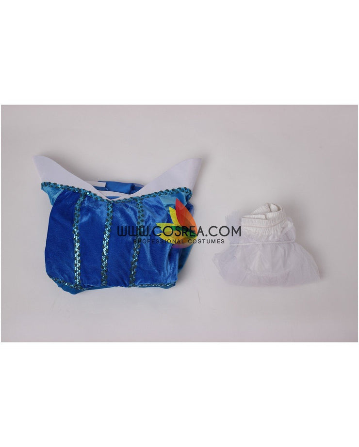 Princess Aurora In Blue With Velvet Sleeves Sleeping Beauty Cosplay Costume