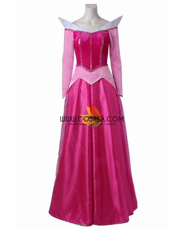 Princess Aurora With Velvet Sleeves Sleeping Beauty Cosplay Costume