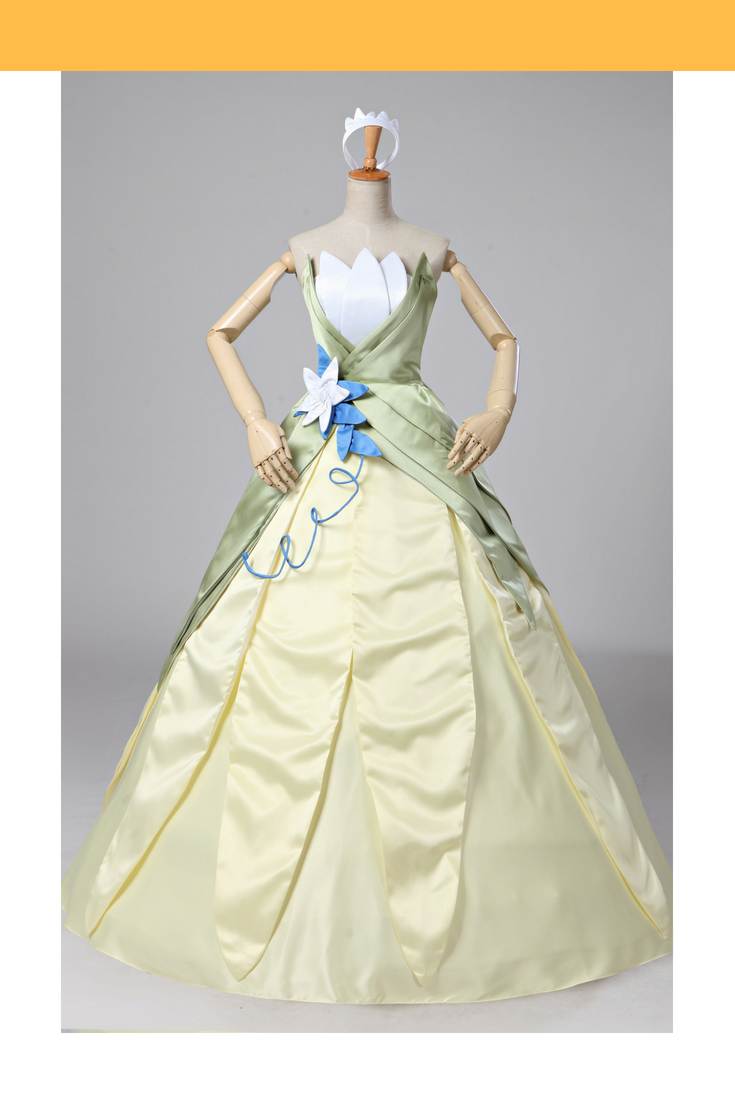 Princess Tiana The Princess and The Frog Classic Satin Cosplay Costume with Boning / Combination Lace Tie
