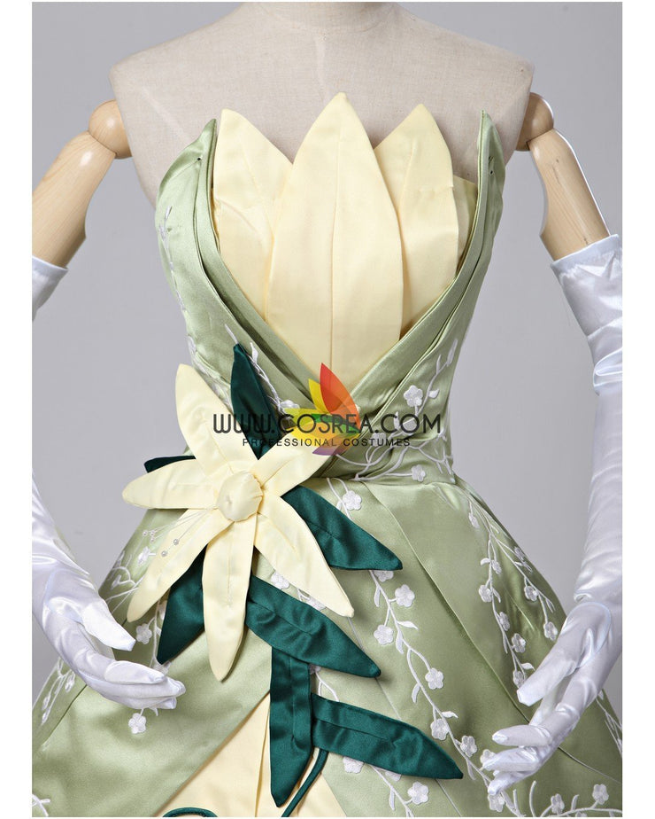 Cosrea Disney Princess And The Frog Tiana Floral Brocade Cosplay Costume