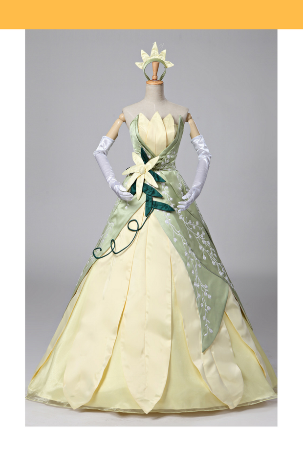 Cosrea Disney Princess And The Frog Tiana Floral Brocade Cosplay Costume