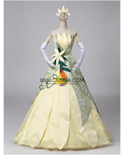 Cosrea Disney Princess And The Frog Tiana Floral Brocade Cosplay Costume