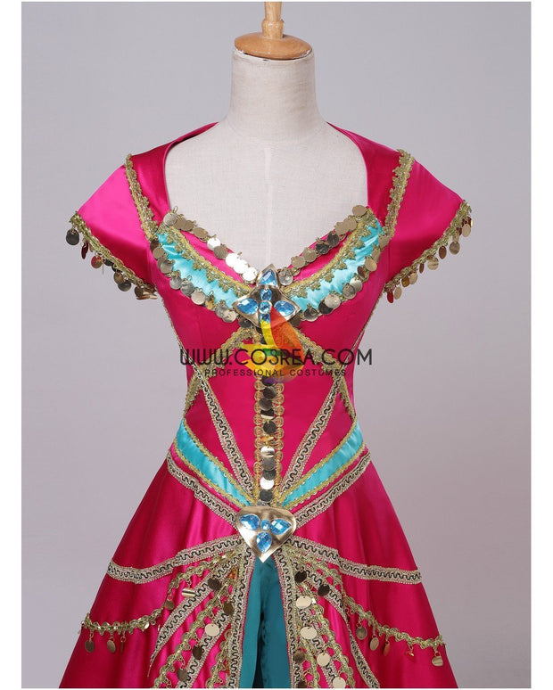 Princess Jasmine Formal Magenta Live Action Movie Cosplay Costume