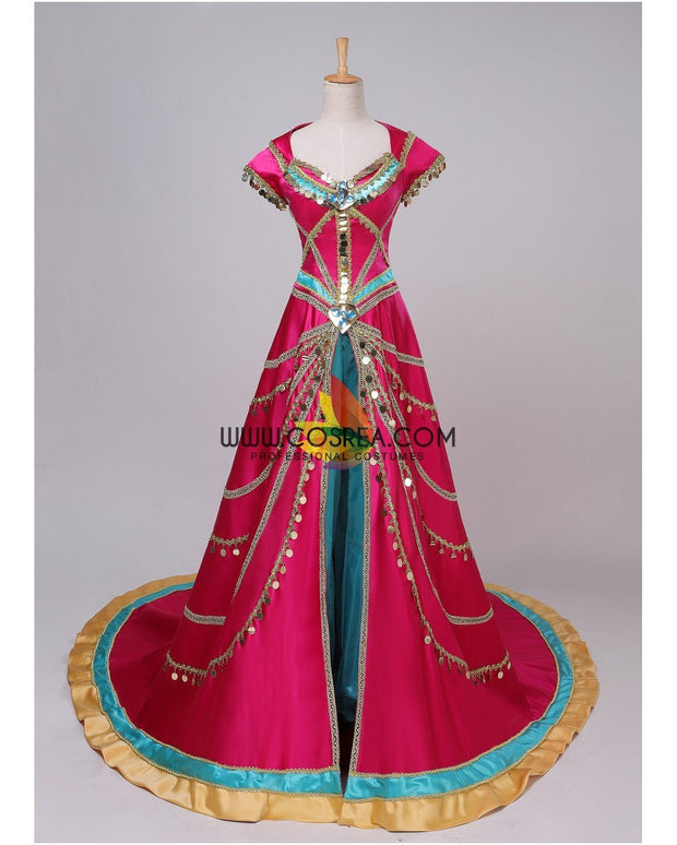 Princess Jasmine Formal Magenta Live Action Movie Cosplay Costume