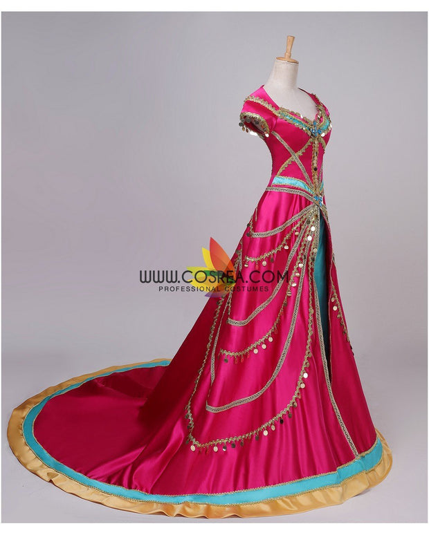Princess Jasmine Formal Magenta Live Action Movie Cosplay Costume