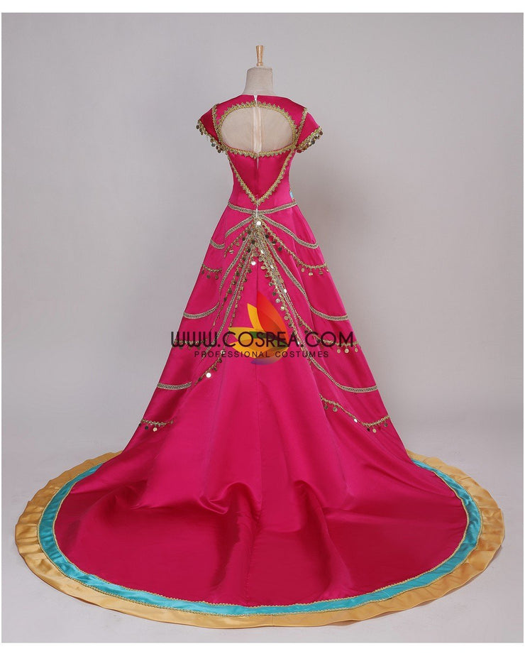 Princess Jasmine Formal Magenta Live Action Movie Cosplay Costume