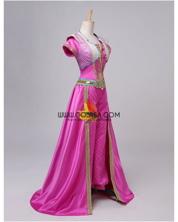 Princess Jasmine Pink Satin Live Action Movie Cosplay Costume