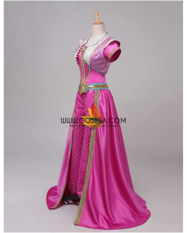 Princess Jasmine Pink Satin Live Action Movie Cosplay Costume