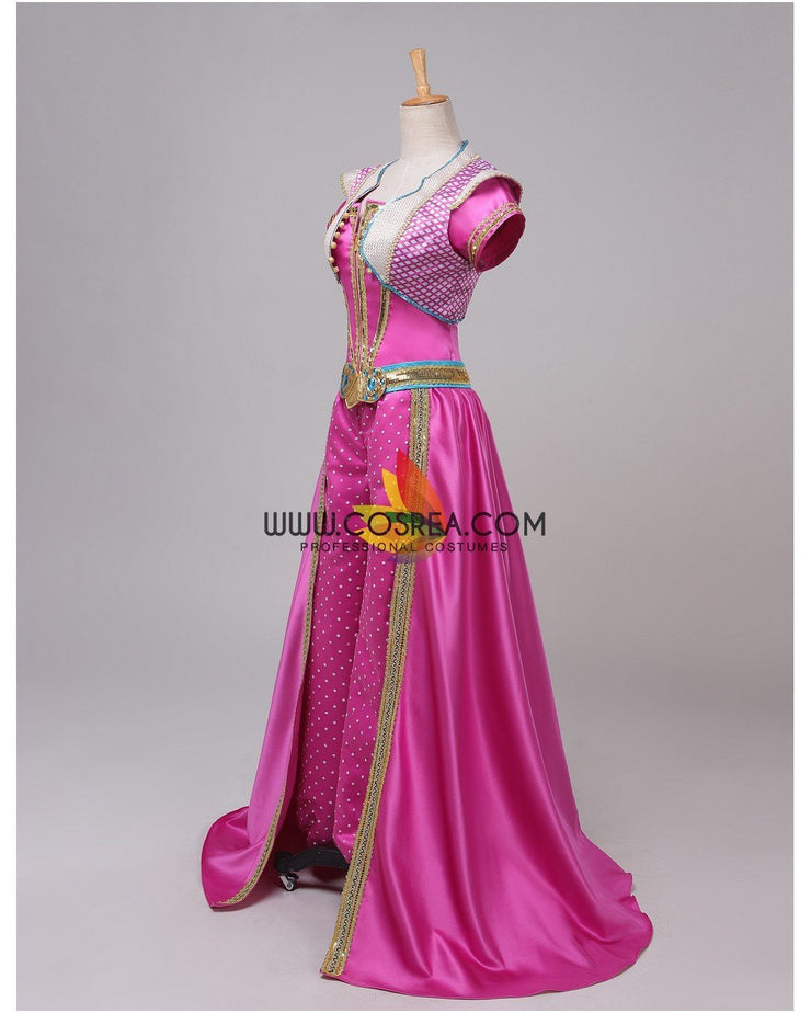 Princess Jasmine Pink Satin Live Action Movie Cosplay Costume