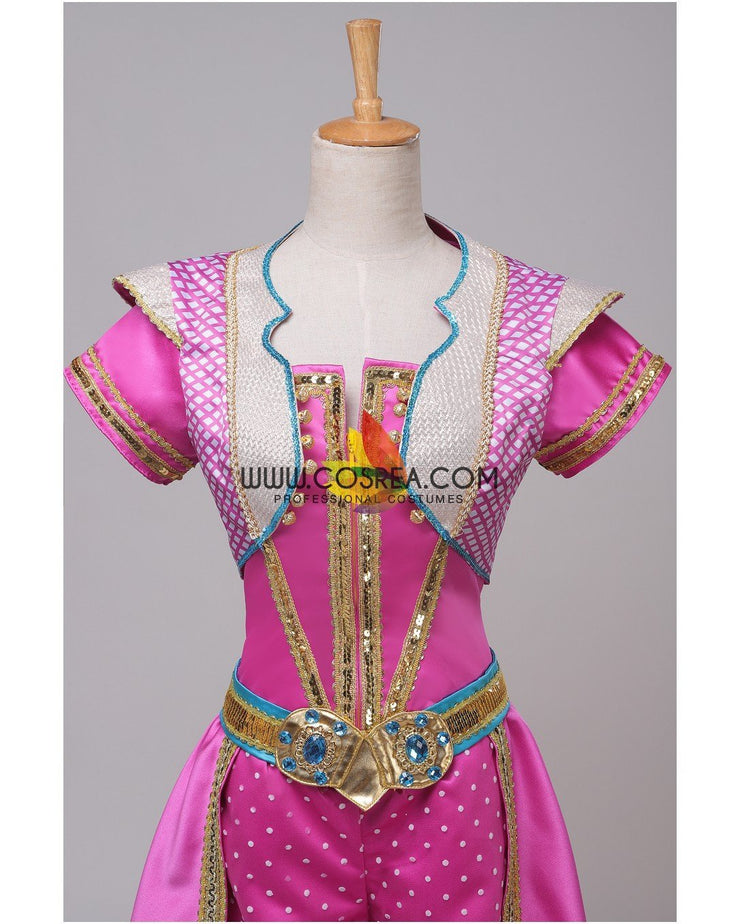 Princess Jasmine Pink Satin Live Action Movie Cosplay Costume