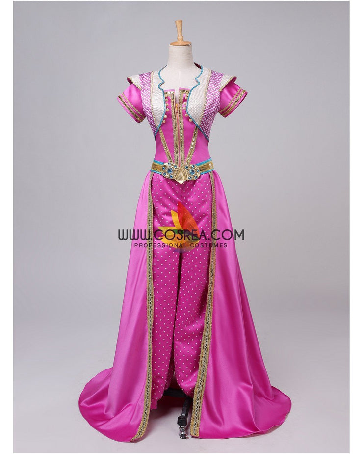 Princess Jasmine Pink Satin Live Action Movie Cosplay Costume