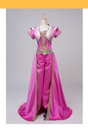 Cosrea Disney Princess Jasmine Pink Satin Live Action Movie Cosplay Costume