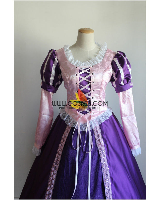 Princess Rapunzel Classic Brocade Satin Cosplay Costume