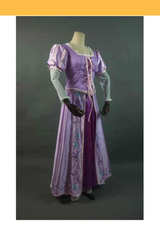 Cosrea Disney Rapunzel Classic Embroidered With Brocade Satin Cosplay Costume