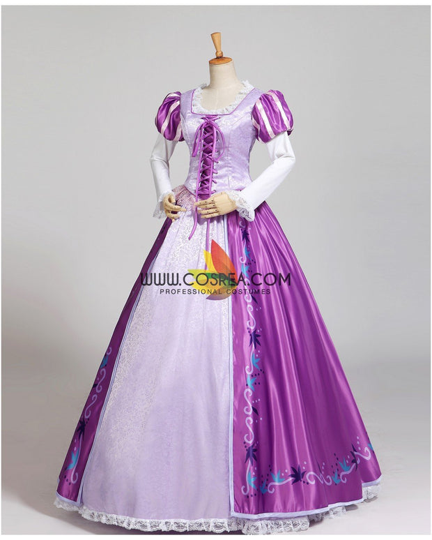 Princess Rapunzel Classic Floral Brocade Cosplay Costume
