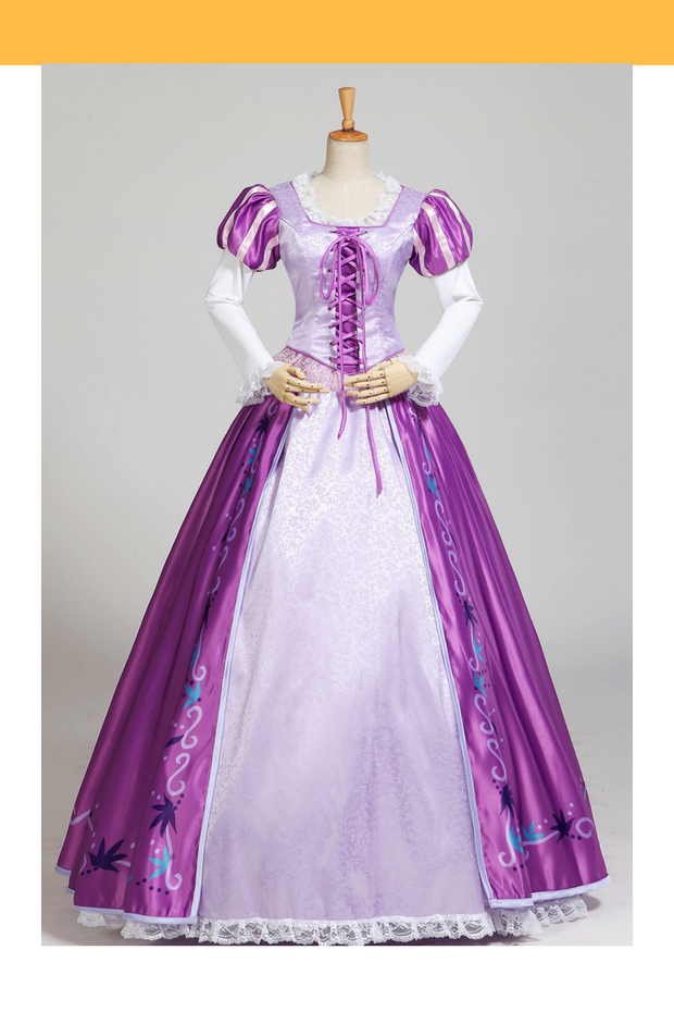 Cosrea Disney Rapunzel Classic Floral Brocade Cosplay Costume