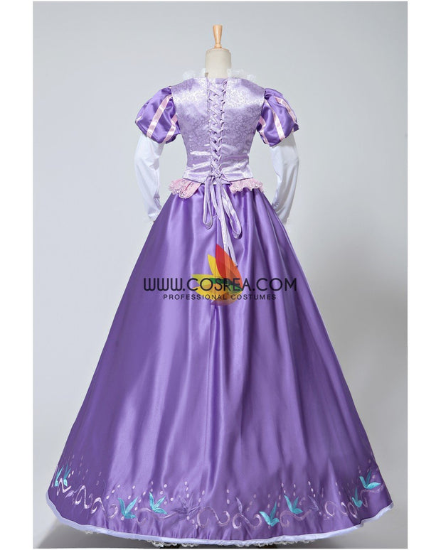 Princess Rapunzel Embroidered Brocade Satin Cosplay Costume