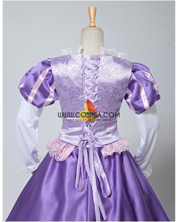 Princess Rapunzel Embroidered Brocade Satin Cosplay Costume