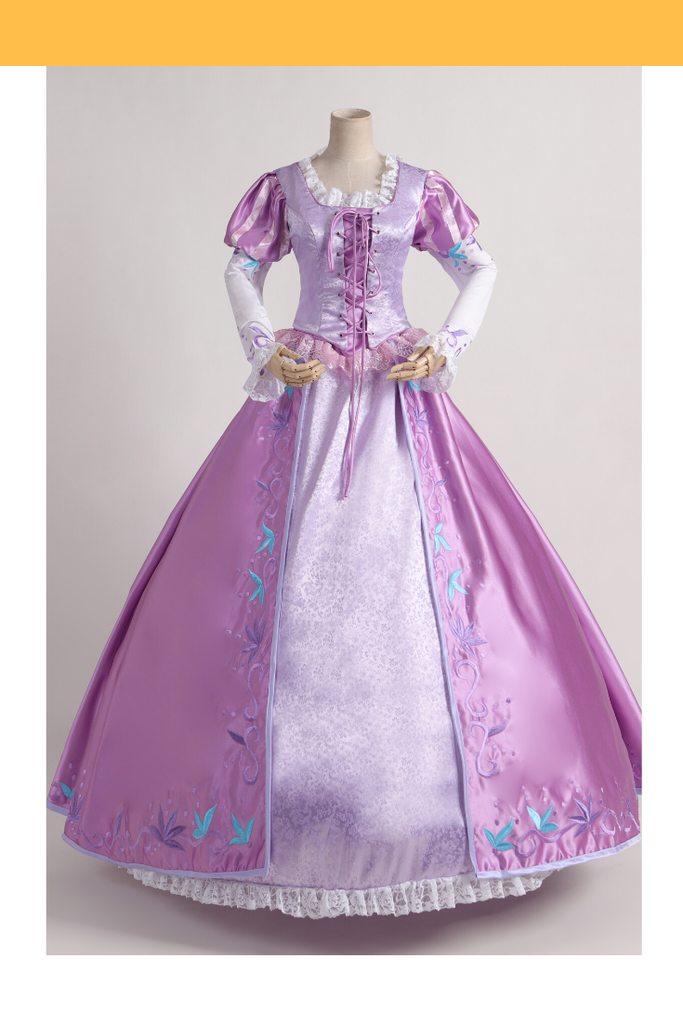 rapunzel dress Princess Rapunzel Lilac Purple Brocade Cosplay Costume With Boning / Traditional Lace Tie