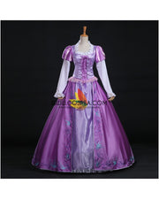 Princess Rapunzel Park Inspired Brocade Satin Cosplay Costume