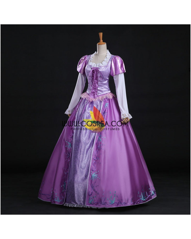 Princess Rapunzel Park Inspired Brocade Satin Cosplay Costume