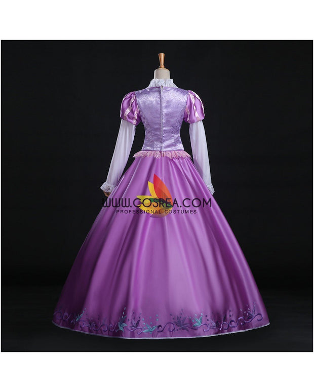 Princess Rapunzel Park Inspired Brocade Satin Cosplay Costume