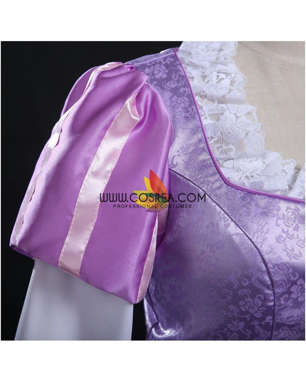 Princess Rapunzel Park Inspired Brocade Satin Cosplay Costume