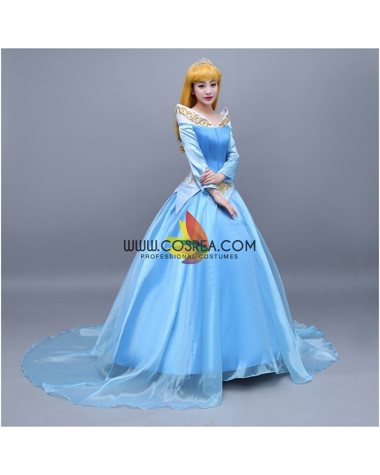 Princess Aurora Blue Tulle Overlayer Sleeping Beauty Cosplay Costume