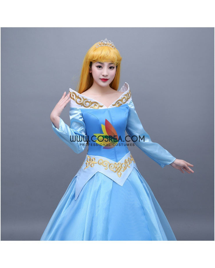 Princess Aurora Blue Tulle Overlayer Sleeping Beauty Cosplay Costume