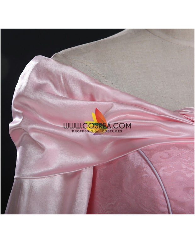 Princess Aurora Blush Pink Brocade Satin Sleeping Beauty Cosplay Costume