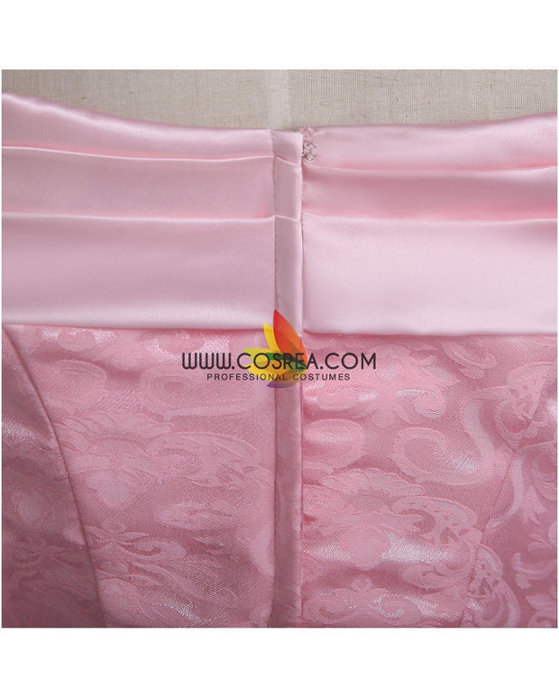 Princess Aurora Blush Pink Brocade Satin Sleeping Beauty Cosplay Costume