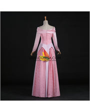 Princess Aurora Blush Pink Brocade Satin Sleeping Beauty Cosplay Costume