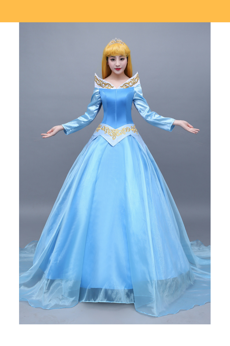 Princess Aurora Blue Tulle Overlayer Sleeping Beauty Cosplay Costume Without Boning / Combination Lace Tie Princess Aurora Blue Tulle Overlayer Sleeping Beauty Cosplay Costume Without Boning / Combination Lace Tie