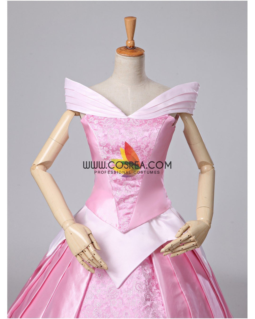 Princess Aurora Classic Brocade Satin Sleeping Beauty Cosplay Costume with Boning / Concealed Zipper