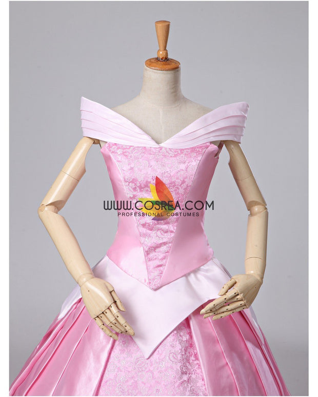 Princess Aurora Classic Brocade Satin Sleeping Beauty Cosplay Costume