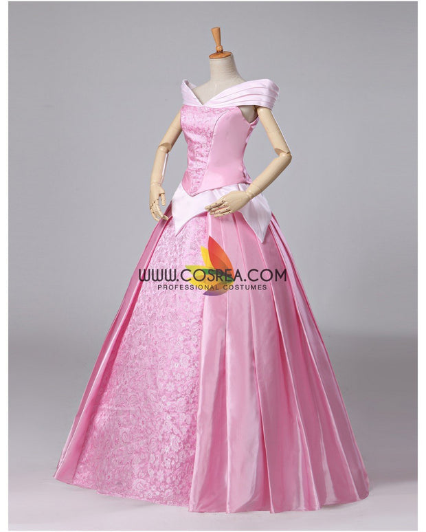 Princess Aurora Classic Brocade Satin Sleeping Beauty Cosplay Costume