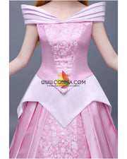 Princess Aurora Classic Brocade Satin Sleeping Beauty Cosplay Costume