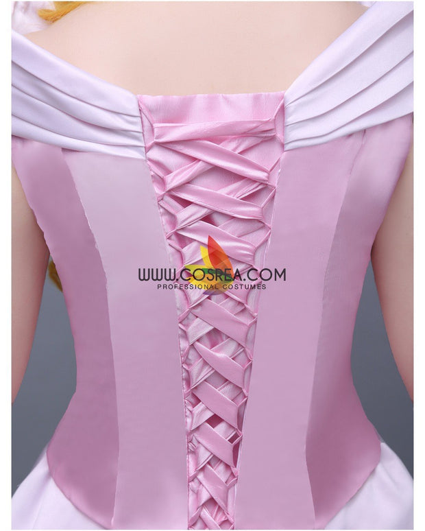 Princess Aurora Classic Brocade Satin Sleeping Beauty Cosplay Costume