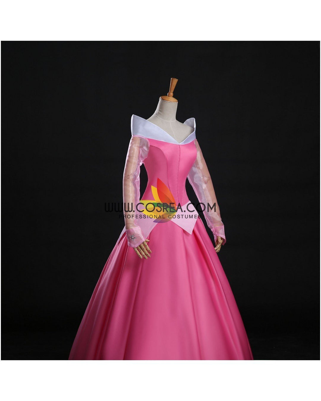 Princess Aurora Classic Pink Sleeping Beauty Cosplay Costume Without Boning / Traditional Lace Tie Princess Aurora Classic Pink Sleeping Beauty Cosplay Costume Without Boning / Traditional Lace Tie