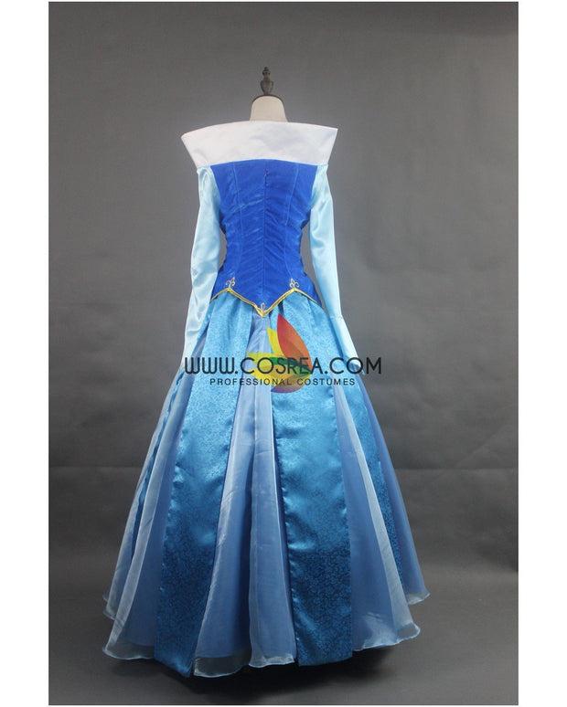 Princess Aurora Embroidered Blue Velvet Sleeping Beauty Cosplay Costume