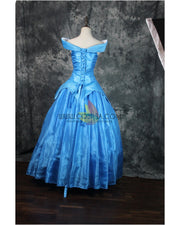 Cosrea Disney Sleeping Beauty Aurora Park Inspired Blue Brocade Cosplay Costume
