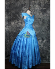 Cosrea Disney Sleeping Beauty Aurora Park Inspired Blue Brocade Cosplay Costume